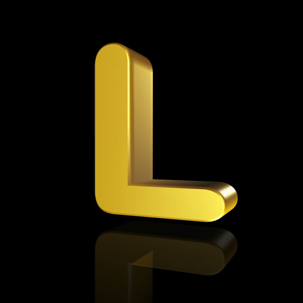 Gold letter L in 3D - Photo, Image
