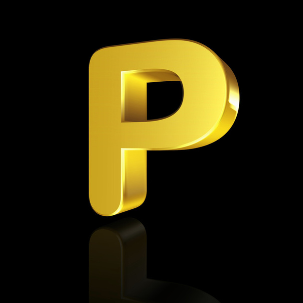 Arany levél P 3d-ben - Fotó, kép