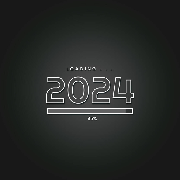 Año nuevo 2024 concepto de carga plantilla de banner de redes sociales - Foto, imagen