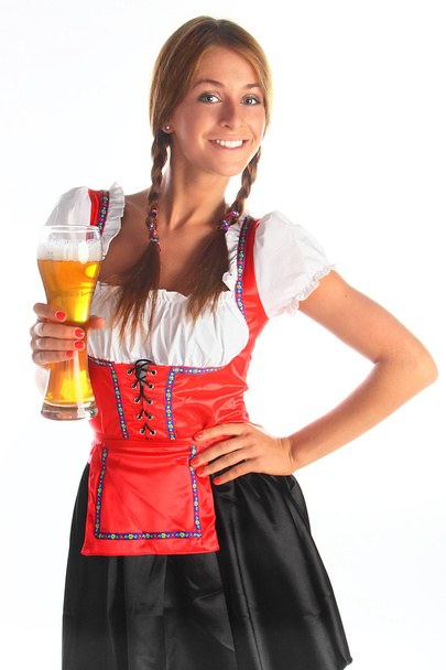 The girl in a traditional Bavarian dress - Fotoğraf, Görsel