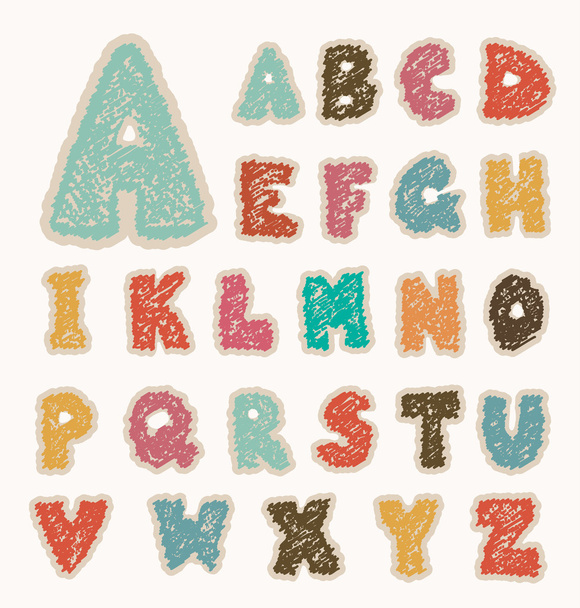 Alphabet drawing - Vektor, kép