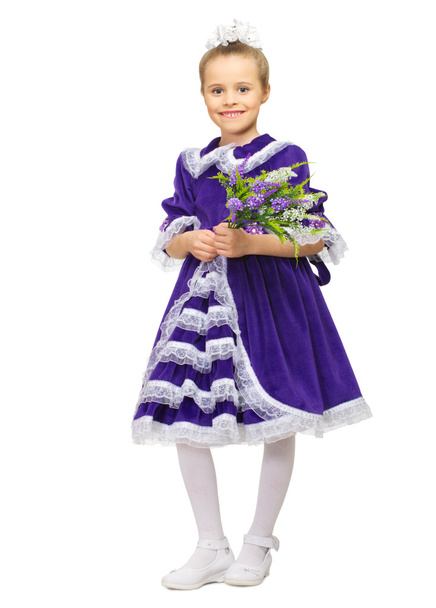 Little girl in blue dress - Фото, зображення