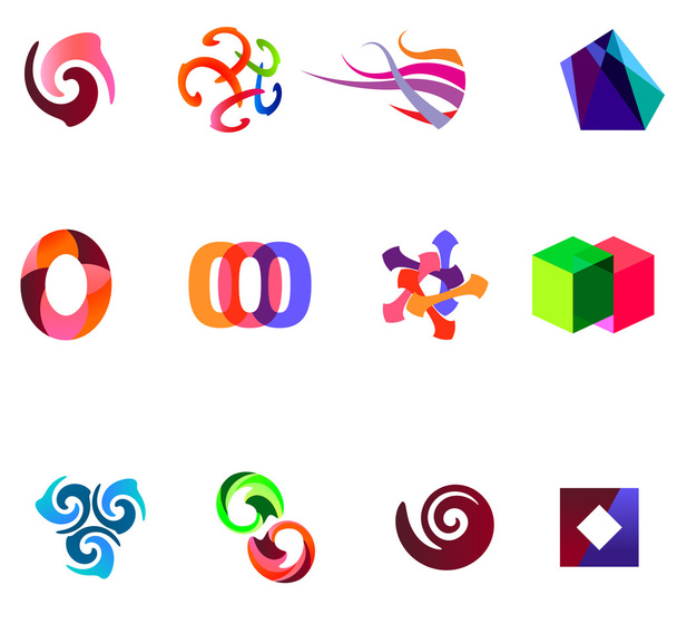 12 colorful vector symbols: (set 19) - ベクター画像