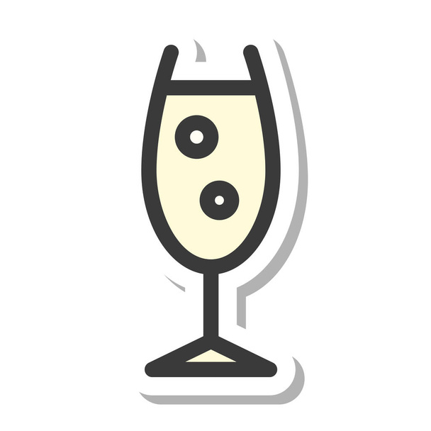 Ilustración de alimentos y bebidas copa de champán - Vector, imagen