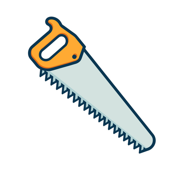 Hand saw icon. Hand tool icon in flat design. Vector illustration - Vector, Image