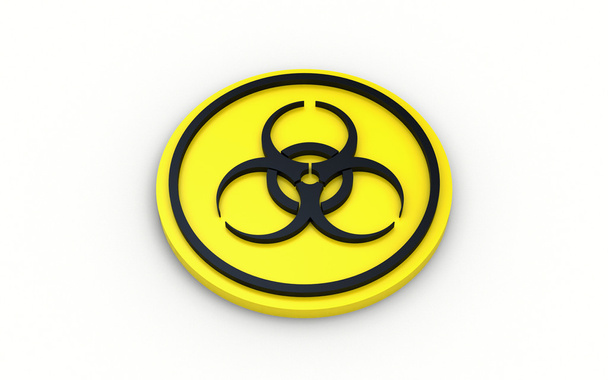 Bio hazard warning sign. 3d Illustration on white background - Photo, Image