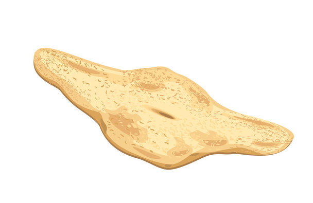 Geleneksel Gürcü Ekmek Shotis Puri tekne şeklinde. Taze ekşi ekmek. Tandoor 'da pişirilmiş ekmek. Fırın. Organik doğal hamur yemeği, yemek. Düz vektör çizimi beyaz arkaplanda izole edildi - Vektör, Görsel
