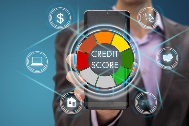 Online kredit pontszám rangsorolás Ellenőrizze a mobiltelefon. Kiváló minőségű fénykép - Fotó, kép