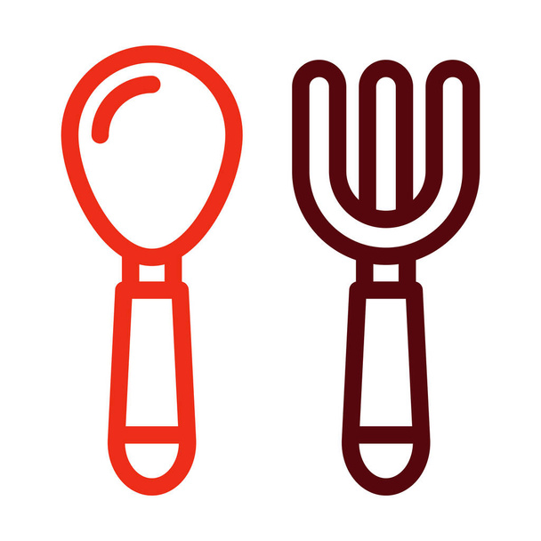 Cutlery Vector Thick Line Two Color Icons For Personal And Commercial Use - Vector, Image
