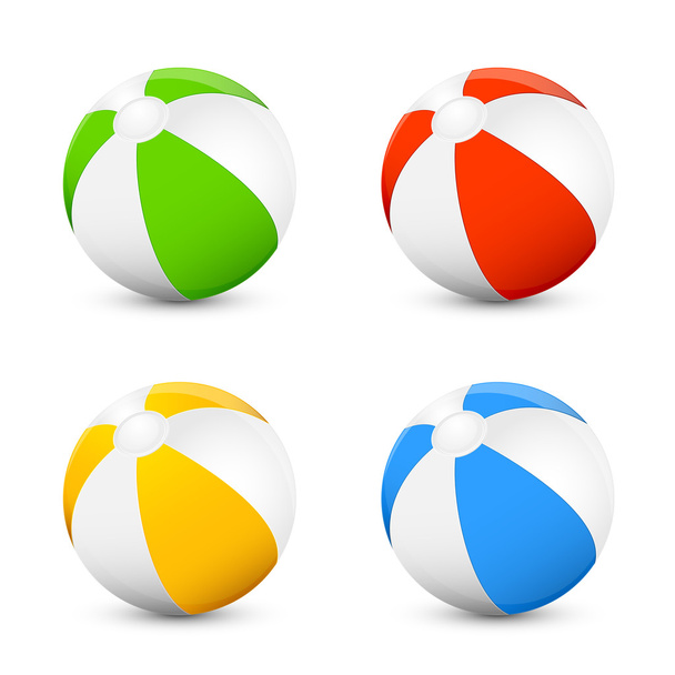 Set of beach balls - Vector, imagen