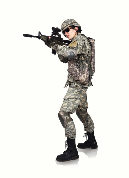 American soldier with rifle - Zdjęcie, obraz