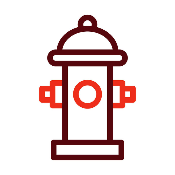 Fire Hydrant vektor vastagság vonal két szín ikonok személyes és kereskedelmi használatra - Vektor, kép