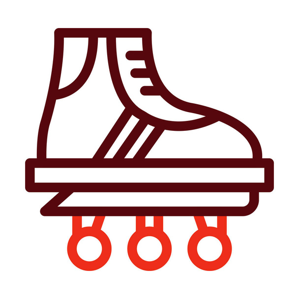 Вектор роликового конька Толстая линия два цвета иконки для личного и коммерческого использования - Вектор,изображение