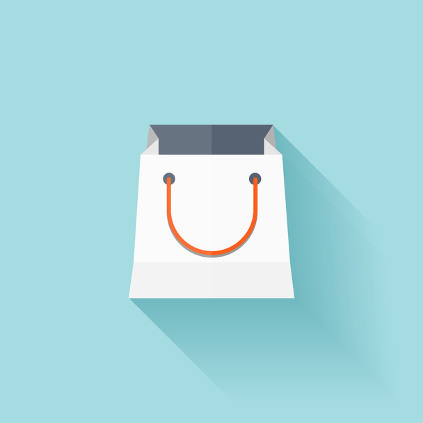 Flat shopping bag icon - Vector, Image