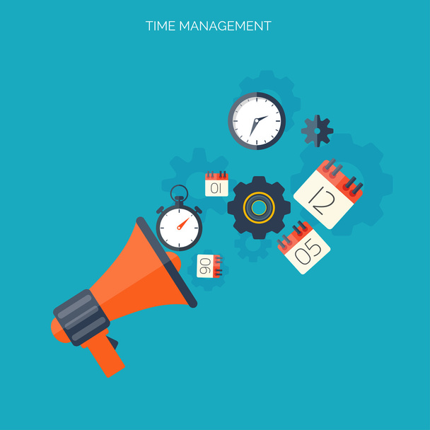 Zeitmanagement-Konzept. Weltzeit. Geschäftshintergrund. Internet-Marketing. Tägliche Infografik. - Vektor, Bild