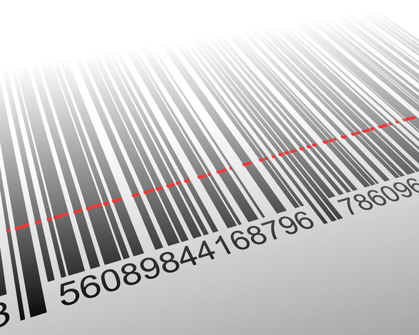  illustration of barcode with laser effect - Foto, Imagem