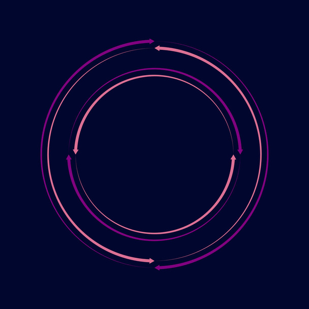 Líneas de velocidad concéntricas rosa y violeta con cabezales de flecha - Vector, Imagen