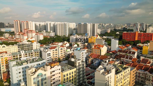 Vista aérea de edifícios e skyline de Singapura. - Foto, Imagem