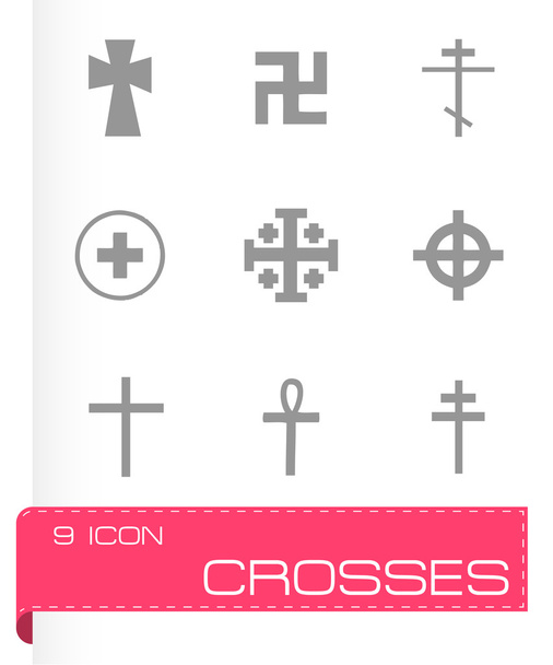 Wektor krzyże zestaw ikon - Wektor, obraz