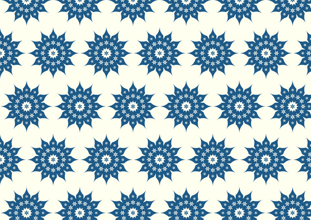 Modré Retro květinový vzor na pastelové pozadí - Vektor, obrázek