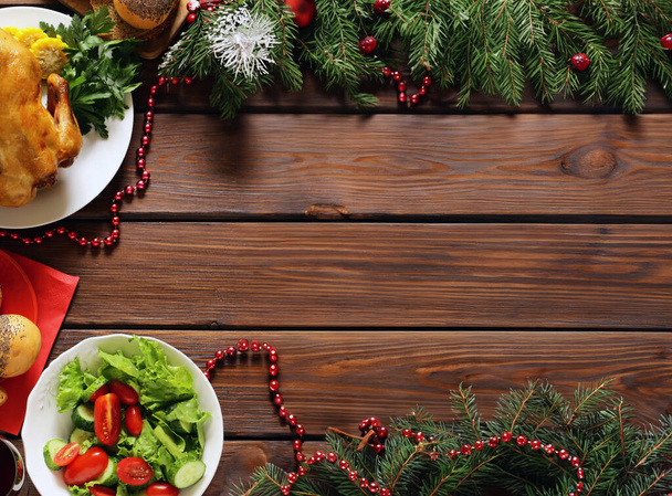 トルコとのクリスマステーブルディナーのお祝い - 写真・画像