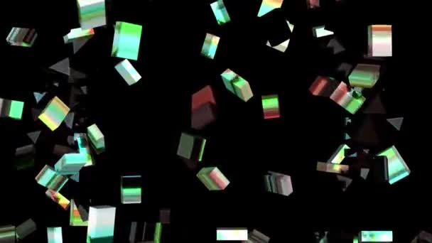 Fragmentos e cubos Shattering 3D Rendering - Filmagem, Vídeo