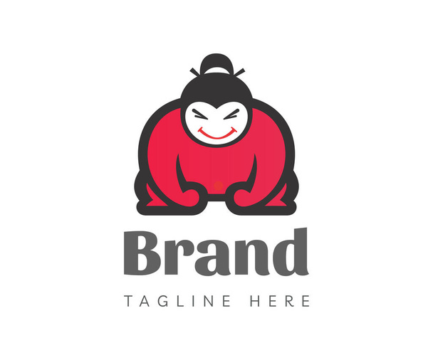 相撲レスラーのロゴアイコンデザインテンプレート要素. ブランディングおよびビジネスロゴに使用可能. - ベクター画像