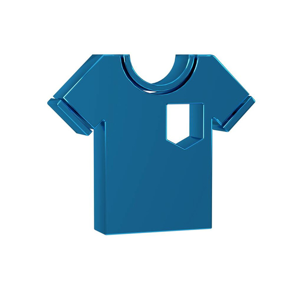 Blaues T-Shirt-Symbol auf transparentem Hintergrund. . - Foto, Bild