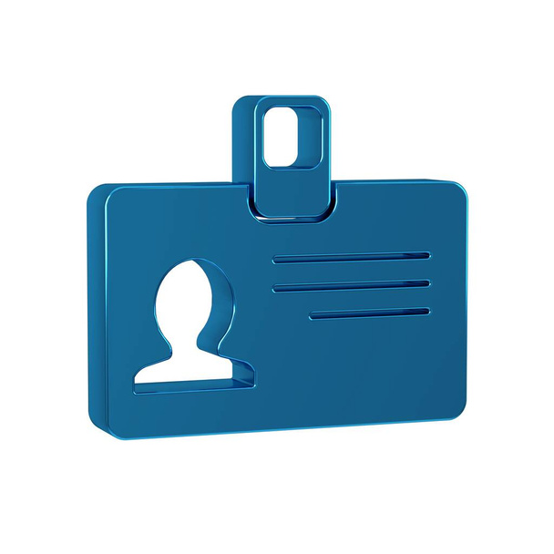 Icono de identificación azul aislado sobre fondo transparente. Se puede utilizar para la presentación, identidad de la empresa, publicidad. . - Foto, imagen