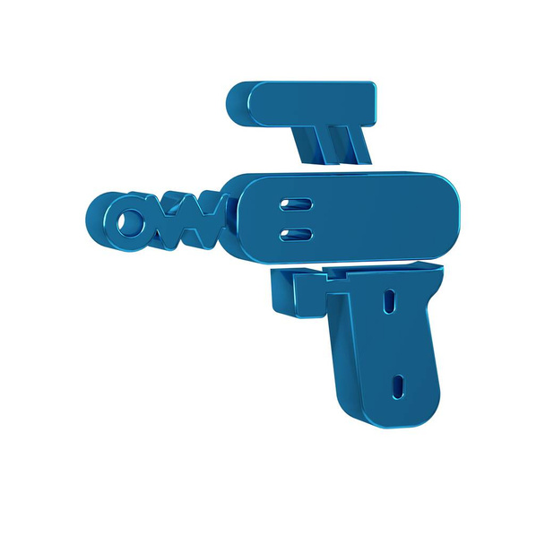 Blue Ray Pistole Symbol isoliert auf transparentem Hintergrund. Laserwaffe. Weltraumsprenger. . - Foto, Bild