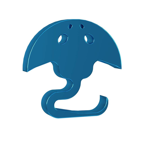 Blaues Stingray Symbol isoliert auf transparentem Hintergrund. . - Foto, Bild