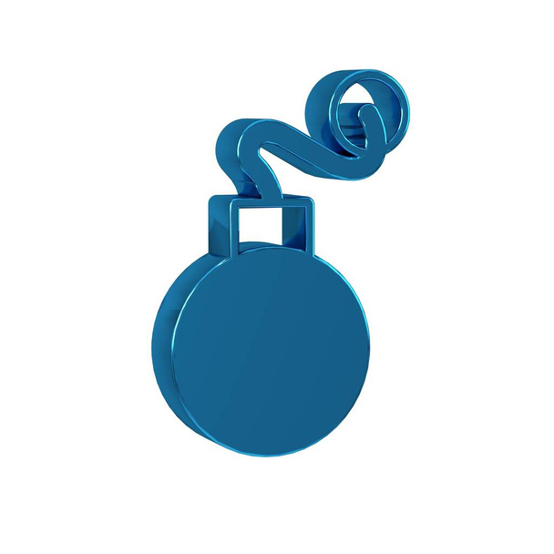 Bomba azul pronto para explodir ícone isolado em fundo transparente.  - Foto, Imagem