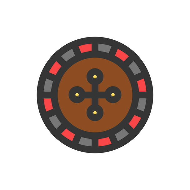 Einfaches unterhaltungsbezogenes Symbol-Roulette - Vektor, Bild