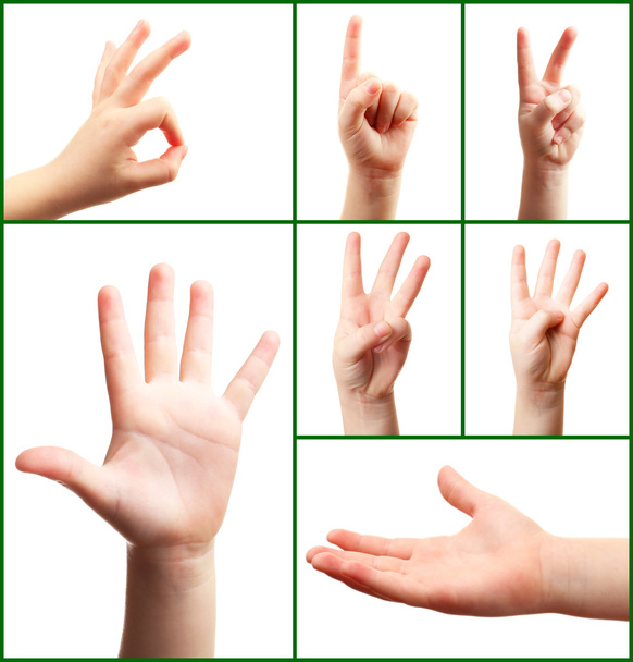 Collage of hand gestures - Photo, Image