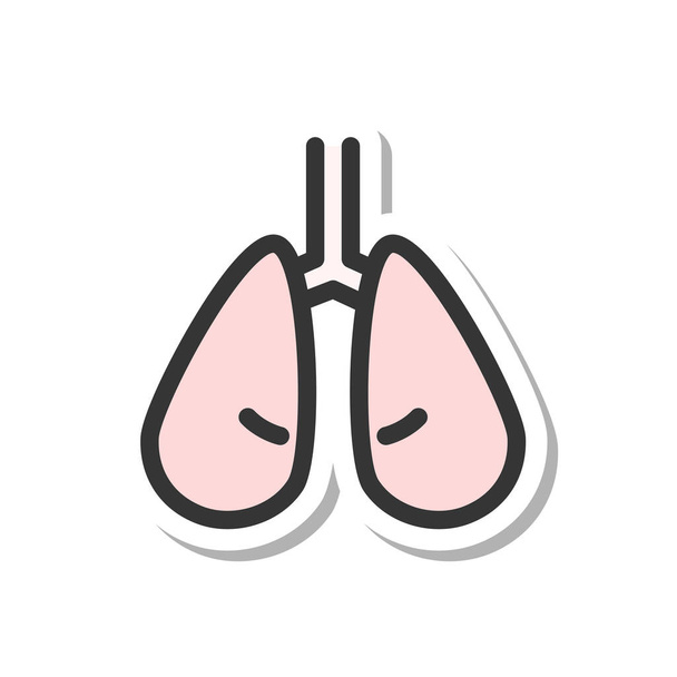 Медична піктограма одного елемента легені - Вектор, зображення