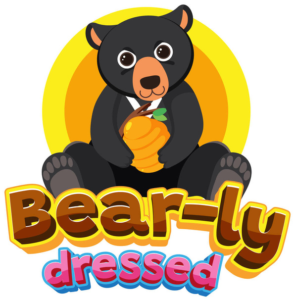 Un'esilarante illustrazione animata di un orso vestito in modo umoristico - Vettoriali, immagini