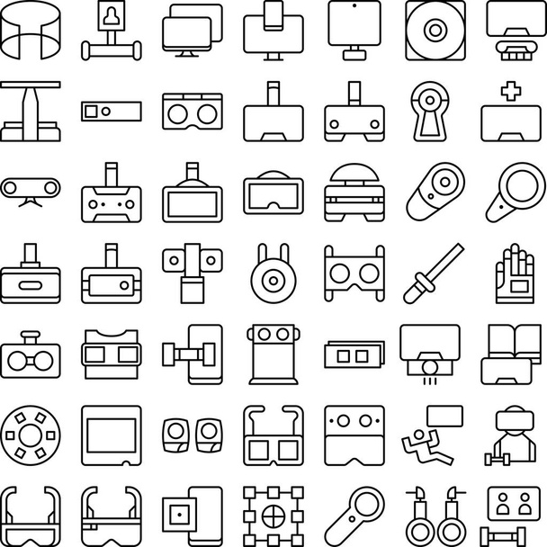 Vector of Virtual Reality Icon Set. Perfect for user interface, new application. - Vector, Image
