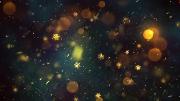 Kerst goud sneeuw en sneeuwvlokken achtergrond met naadloze lus, Gemakkelijk lus het voor elke duur, Werkt met alle bewerkingsprogramma 's, Geschikt voor Kerstmis, Nieuwjaar, Winter Promos - Video