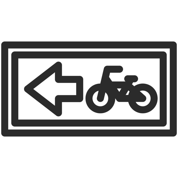 Basit bir tabelanın tek bir çizimi Küçük motorlu bisiklet / bisiklet tek yönlü sokak - Vektör, Görsel