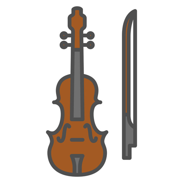 Egyszerű hangszer ikon hegedű - Vektor, kép