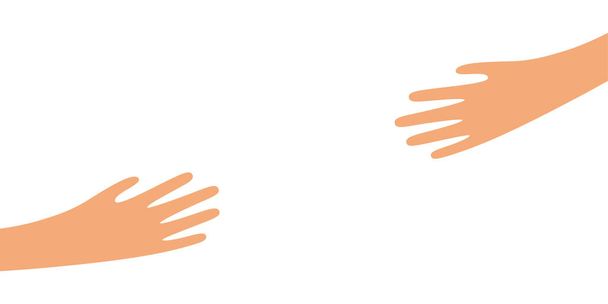 Hands hugged yourself simple illustration - Wektor, obraz