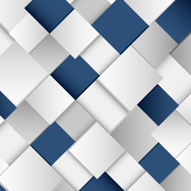 白と青い正方形の抽象的な背景 - ベクター画像