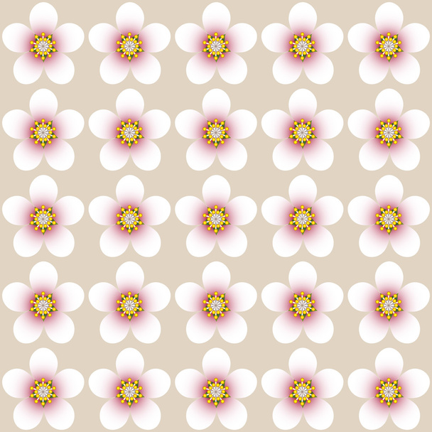アーモンドの花の花のパターン - ベクター画像