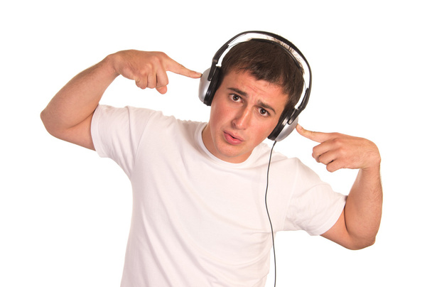 Young man with headphones - Fotó, kép