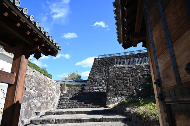  Castillo de Kofu (ciudad de Kofu, prefectura de Yamanashi), uno de los 100 castillos famosos de Japón, fue construido a finales del siglo XVI, y las ruinas del castillo están ahora abiertas al público como Parque del Castillo de Maizuru. - Foto, imagen