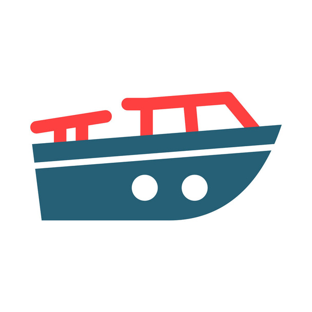 Boat Vector Glyph dvě barevné ikony pro osobní a komerční použití - Vektor, obrázek