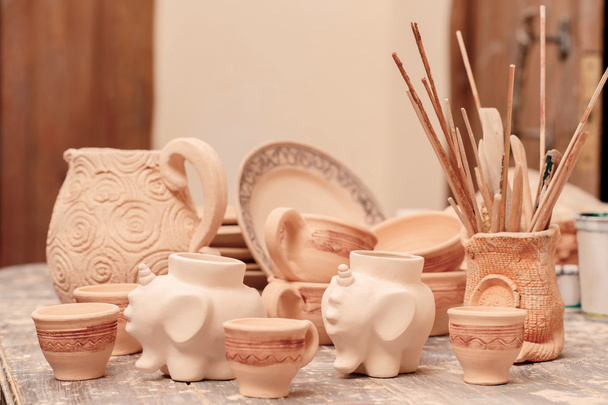 Range of clay pottery - Foto, Bild