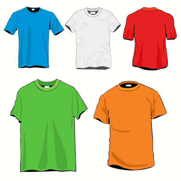 Набор цветных футболок
 - Вектор,изображение