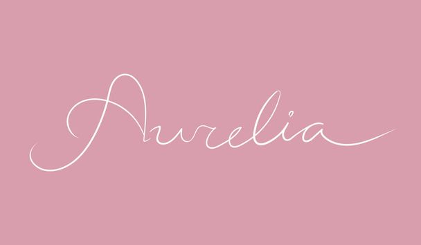 Weiblicher Name Aurelia. Handgeschriebene Schrift Kalligraphie Mädchenname. Vektorillustration - Vektor, Bild