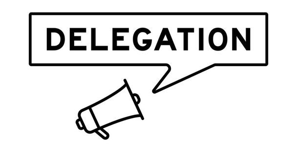 Megafon-Symbol mit Sprechblase in Word-Delegation auf weißem Hintergrund - Vektor, Bild